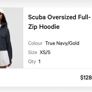 lululemon athletica True Navy and Gold Scuba Oversized Full-Zip Hoodie